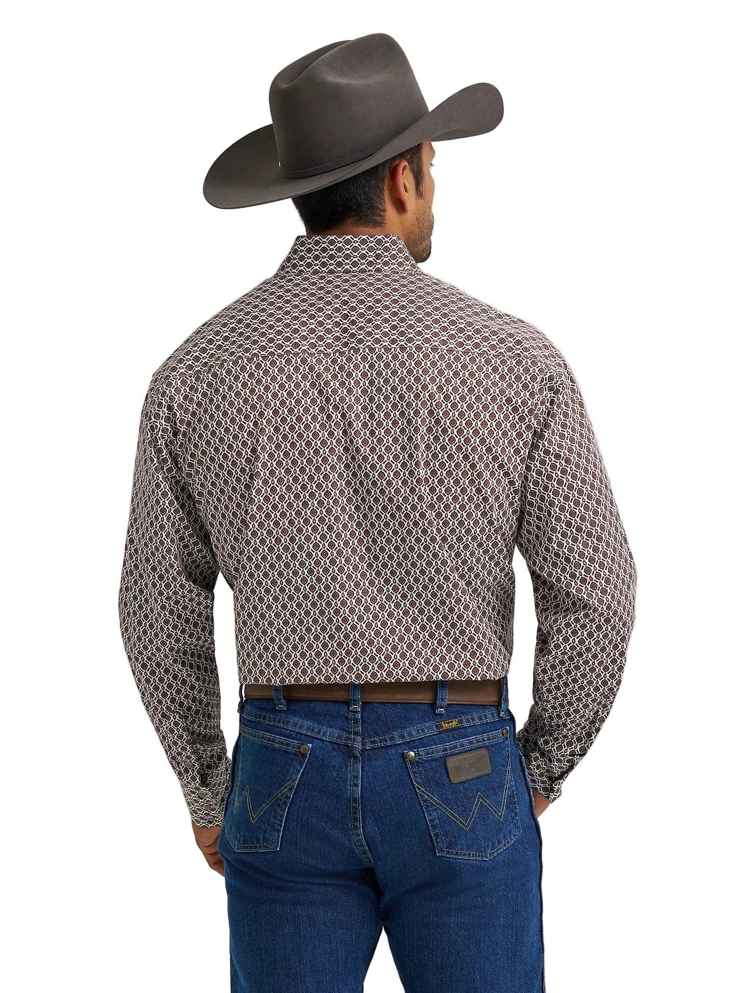 Wrangler Men's George Strait Coffee Splash Troubadour Western Shirt 112368211 - Image 3