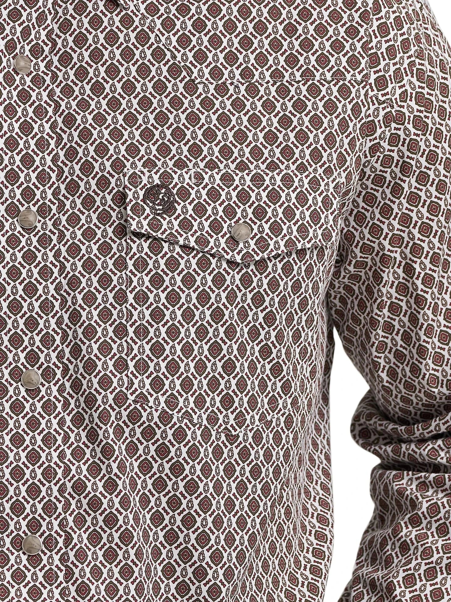 Wrangler Men's George Strait Coffee Splash Troubadour Western Shirt 112368211 - Image 4