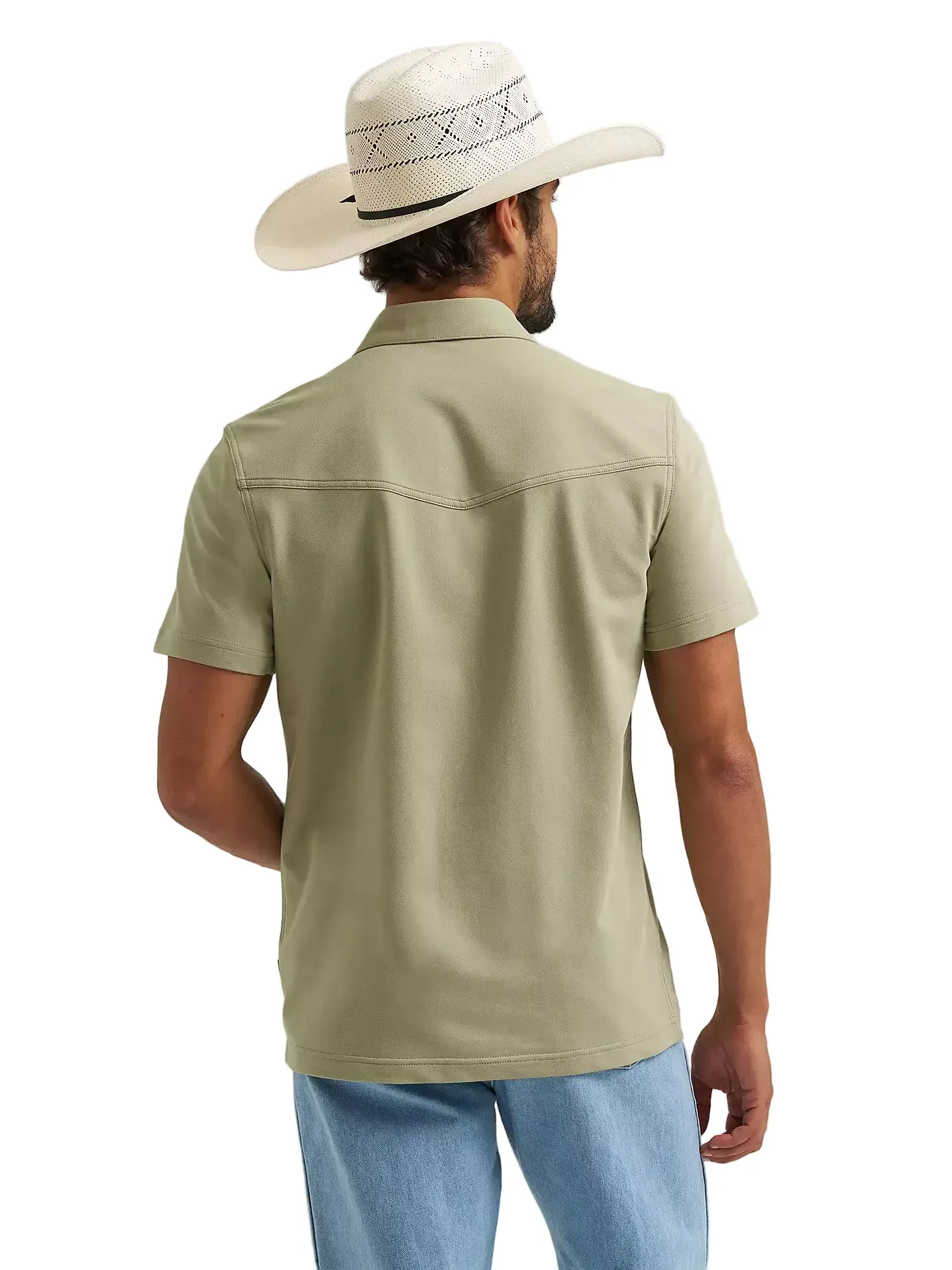 Wrangler Men's Green Tea All Terrain Performance Knit Shirt 112375183 - Image 3