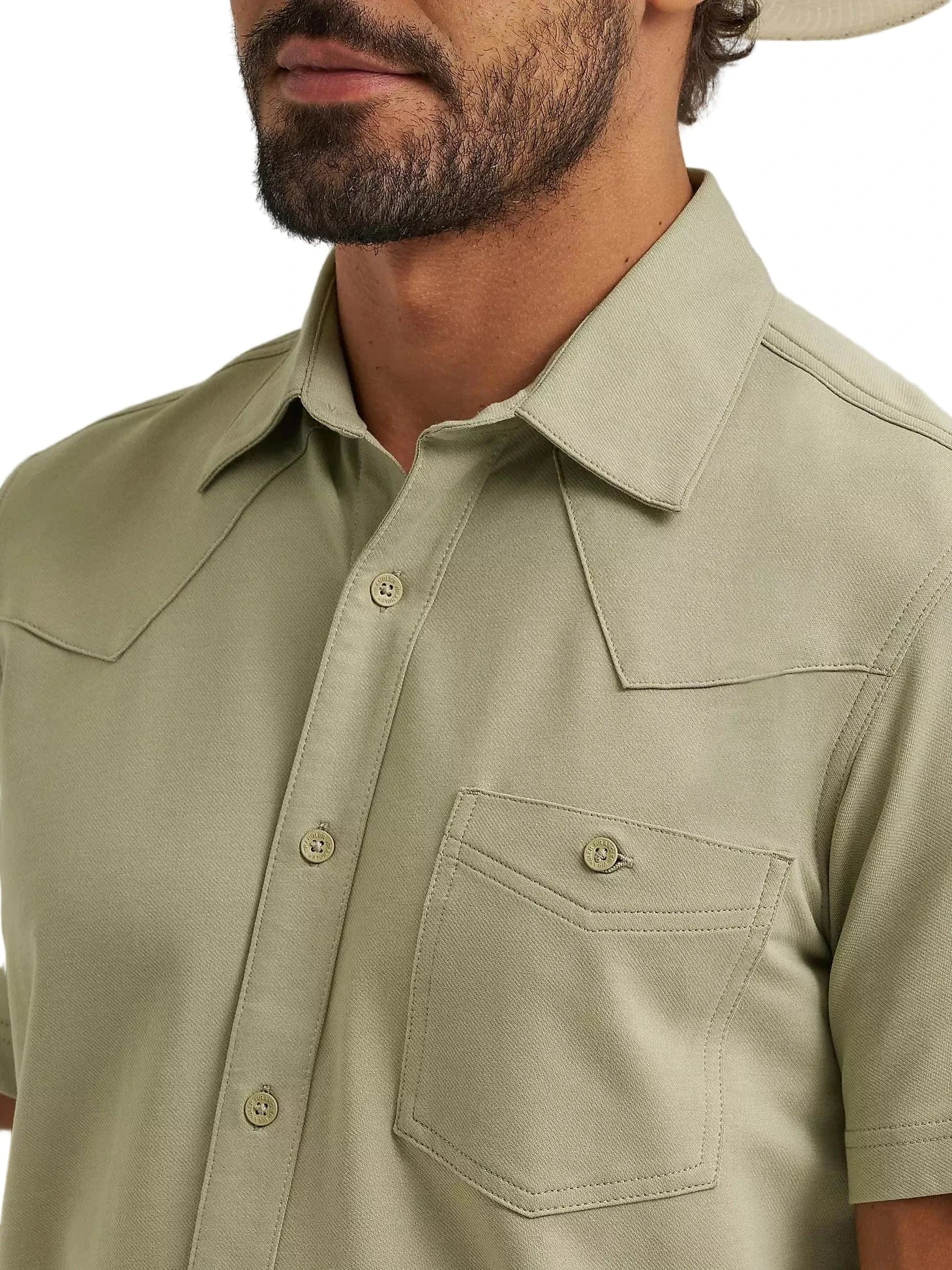 Wrangler Men's Green Tea All Terrain Performance Knit Shirt 112375183 - Image 4