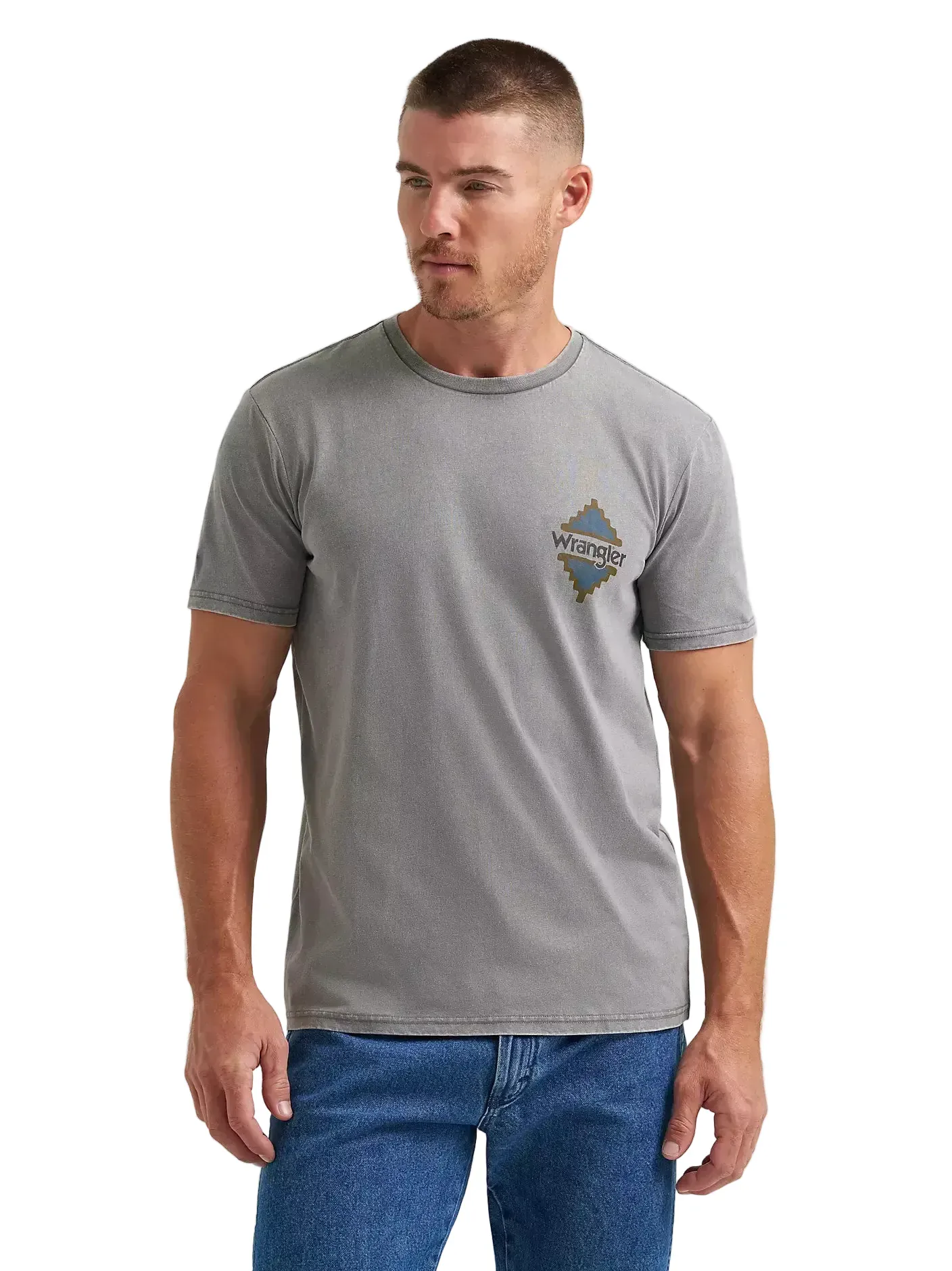Wrangler Men's Grey Heather Steer Skull T-Shirt 112372848