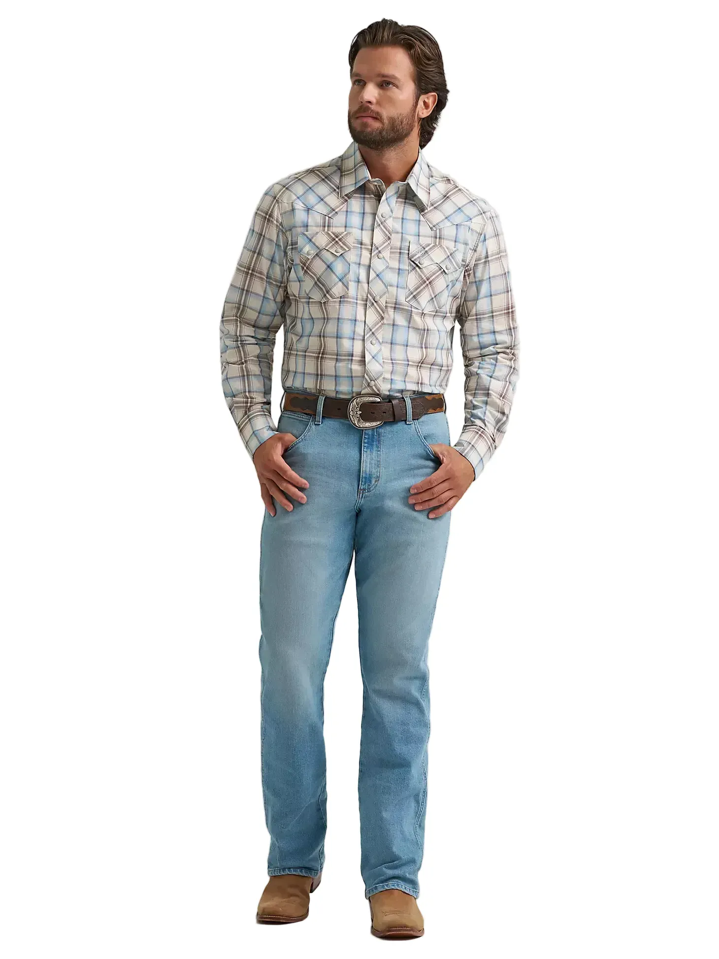Wrangler Men's Historic Tan Retro Sawtooth Snap Western Shirt 112374742 - Image 2