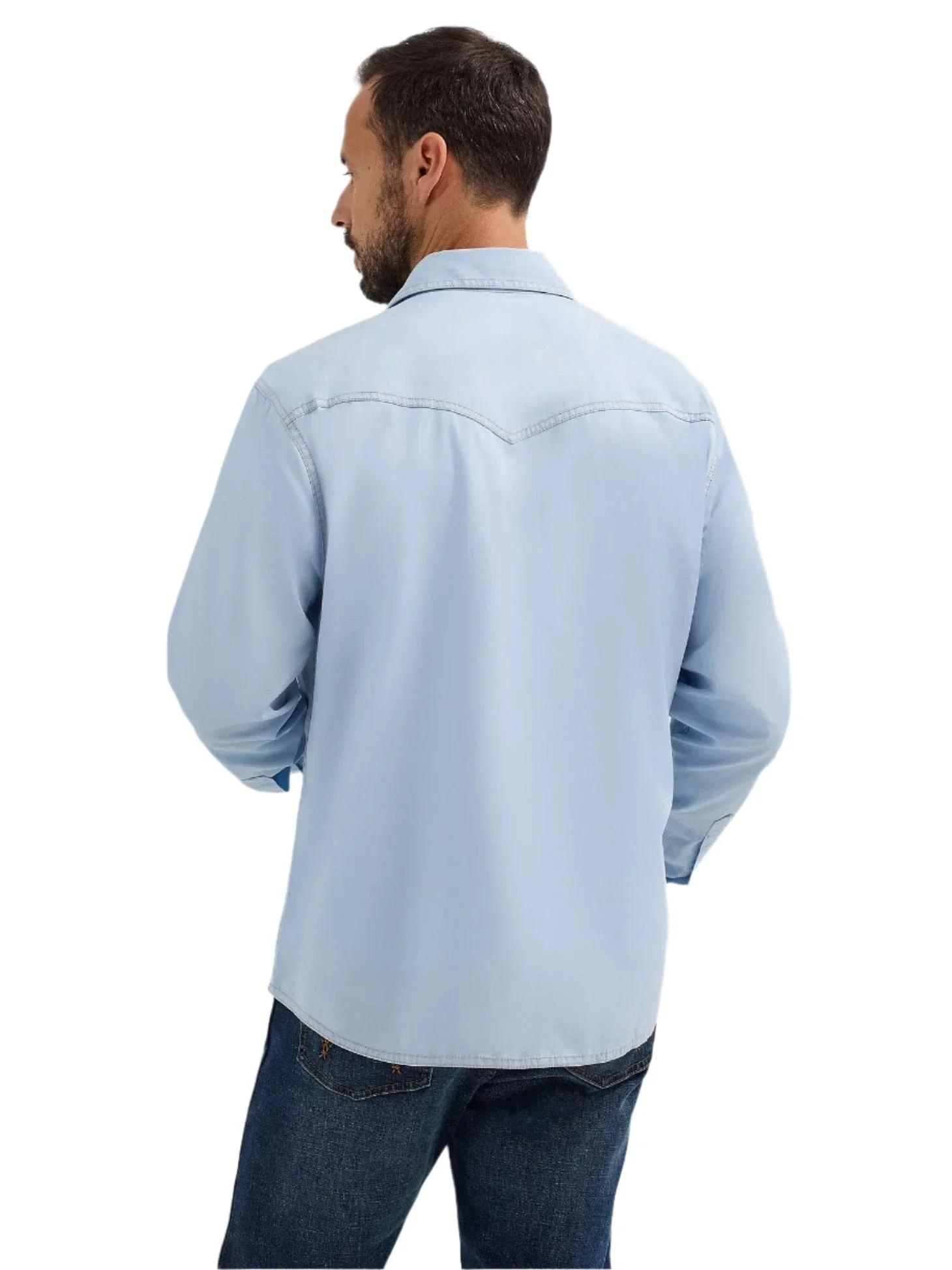 Wrangler Men's Ice Blue Retro Premium Western Snap Shirt 112365625 - Image 2