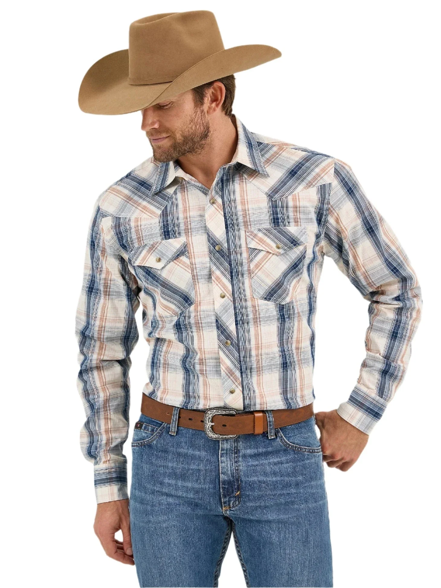 Wrangler Men's 20X Competition Long Sleeve Two Pocket Western Snap Shirt 112359546
