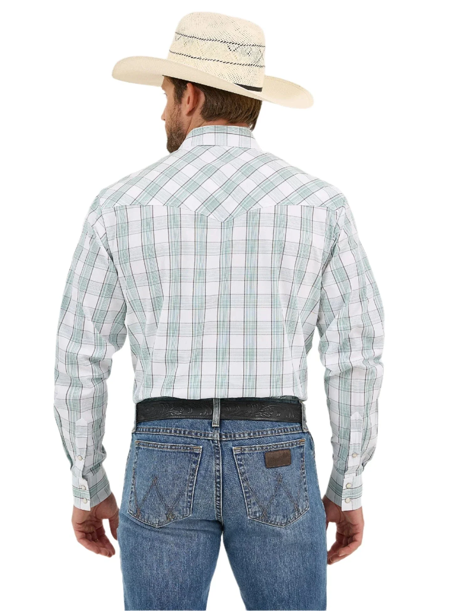 Wrangler Men's Advanced Comfort Long Sleeve Two Pocket Western Snap Shirt 112359549 - Image 2