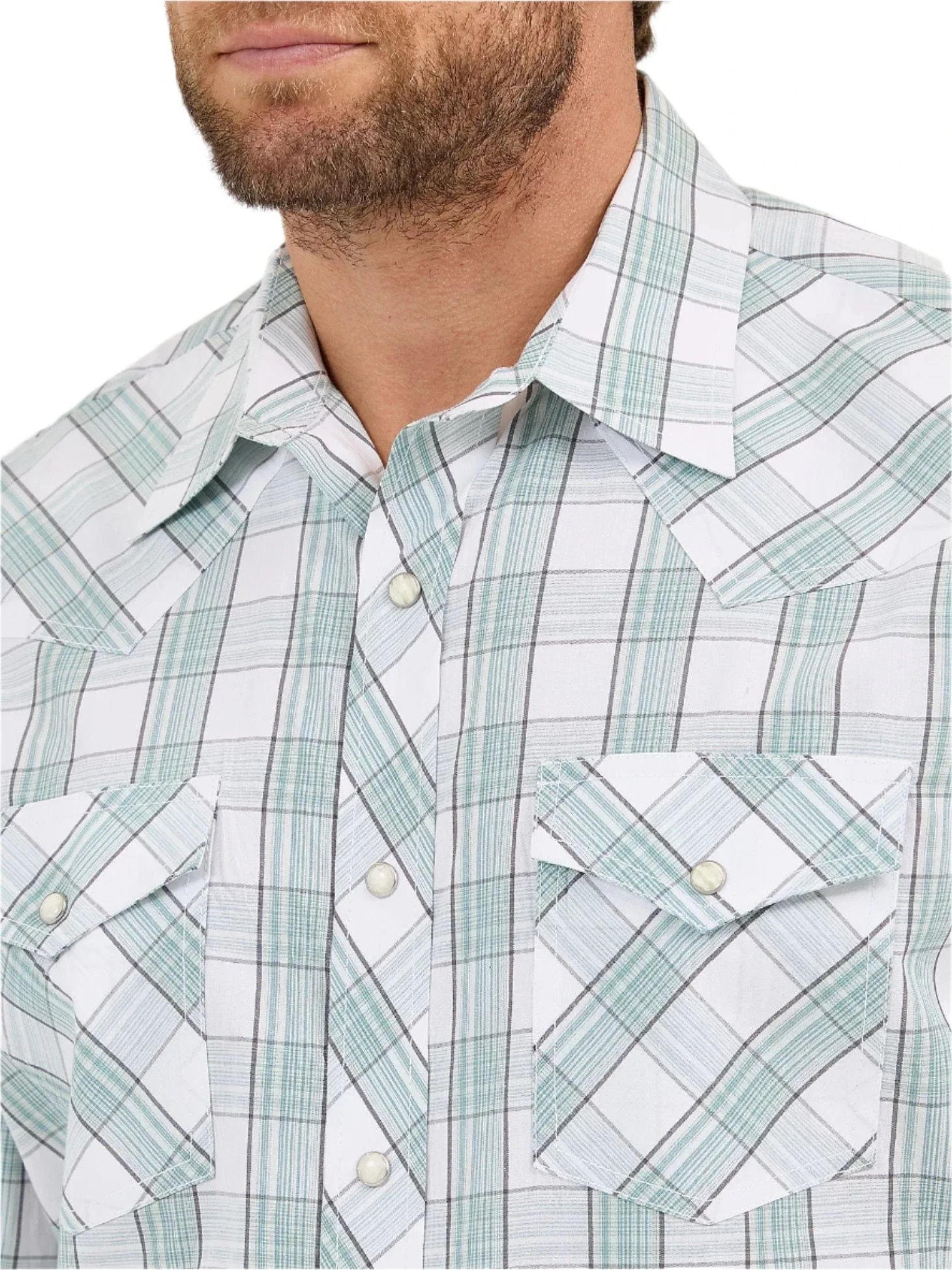 Wrangler Men's Advanced Comfort Long Sleeve Two Pocket Western Snap Shirt 112359549 - Image 3