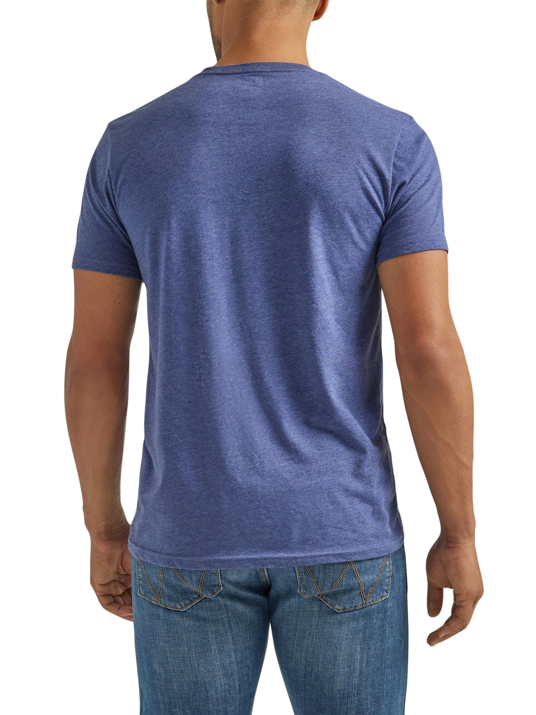 Wrangler Men's Looped Logo Denim Heather Short Sleeve T-Shirt 112339558 - Image 2