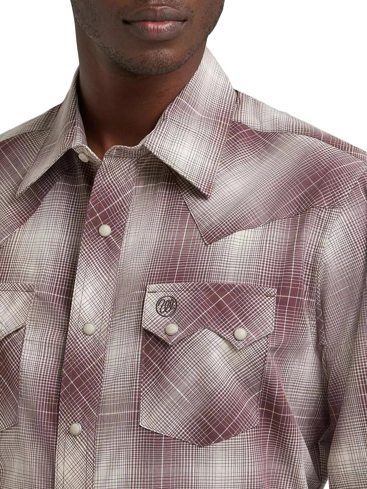Wrangler Men's Mahogany Retro Sawtooth Long Sleeve Snap Shirt 112374733 - Image 4