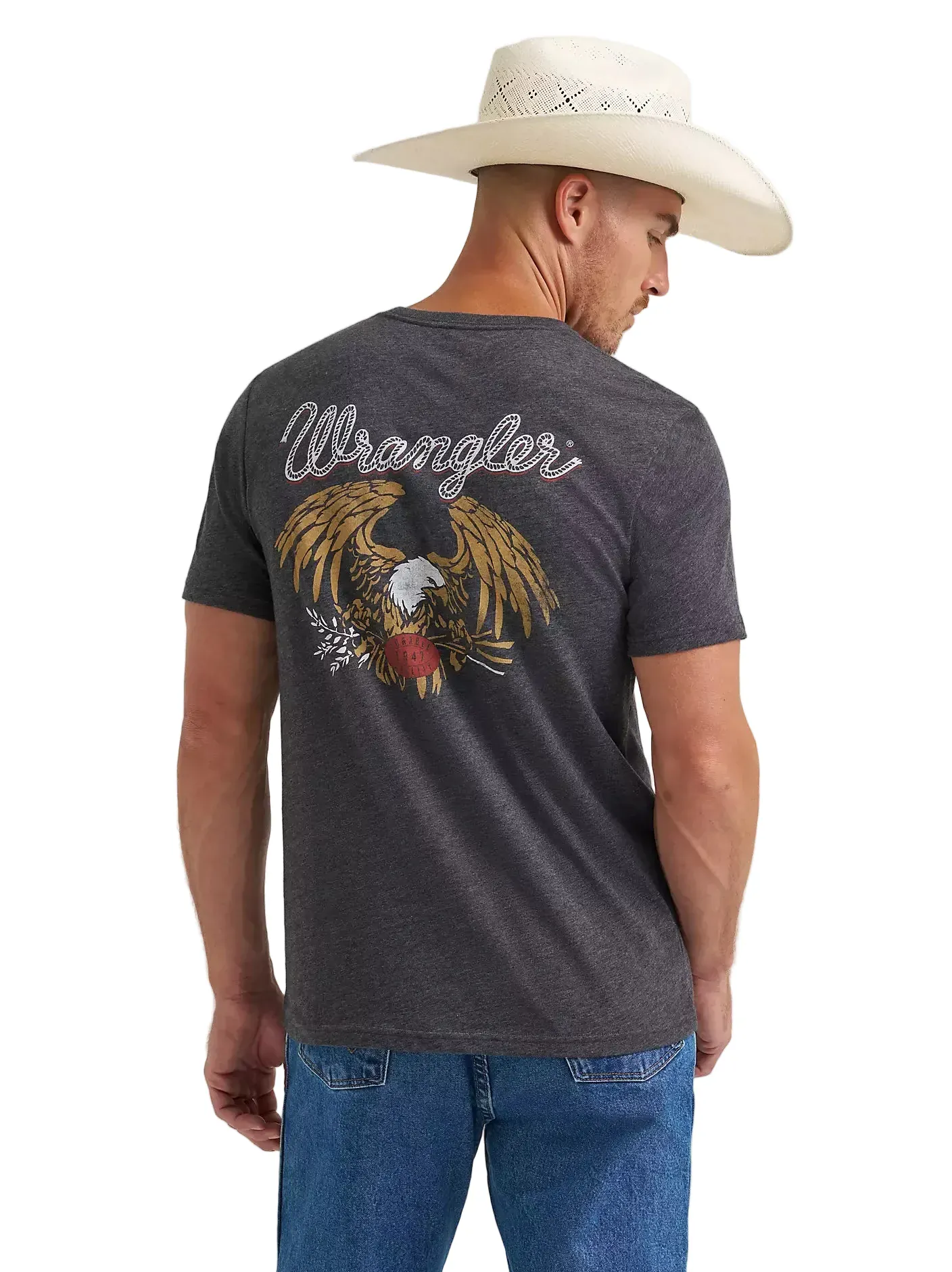 Wrangler Men's Phantom Heather Flying Eagle T-Shirt 112372857 - Image 2