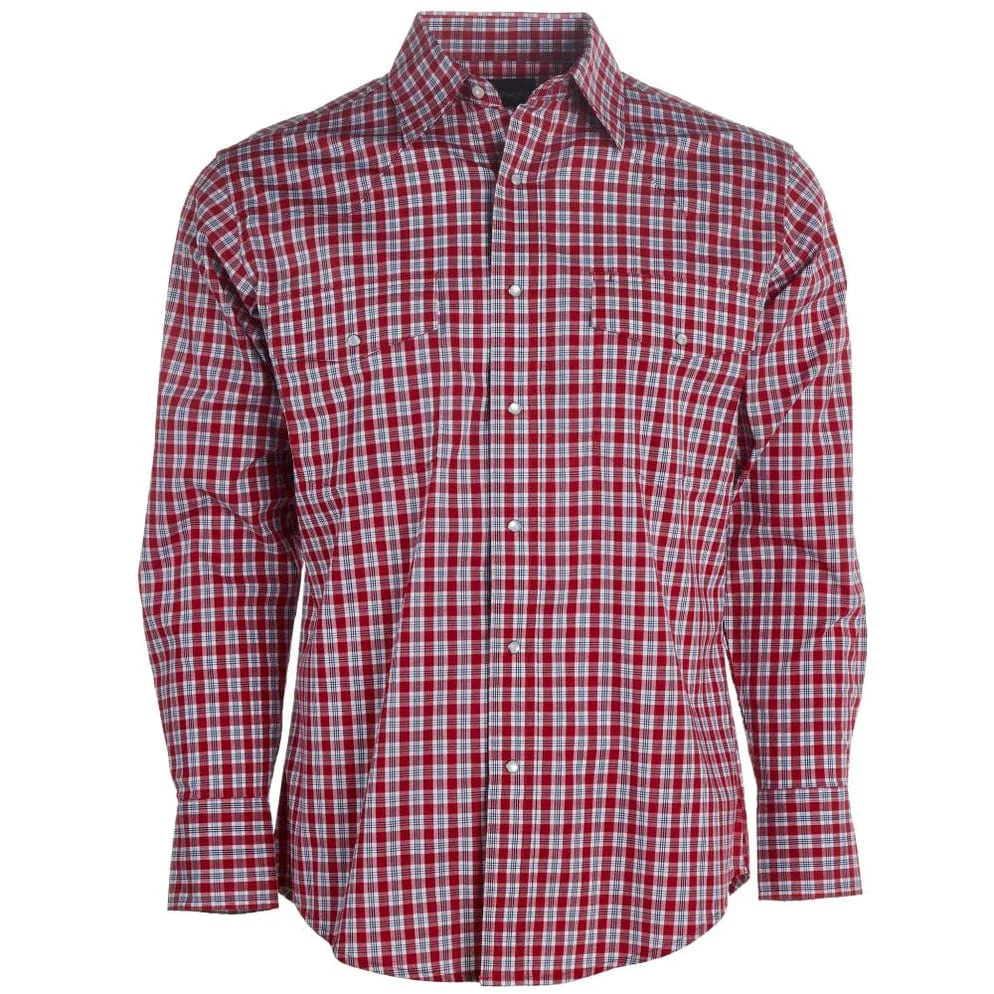 Wrangler Men's Red Snap Plaid Wrinkle Resist Western Shirt 112324688 - Image 2