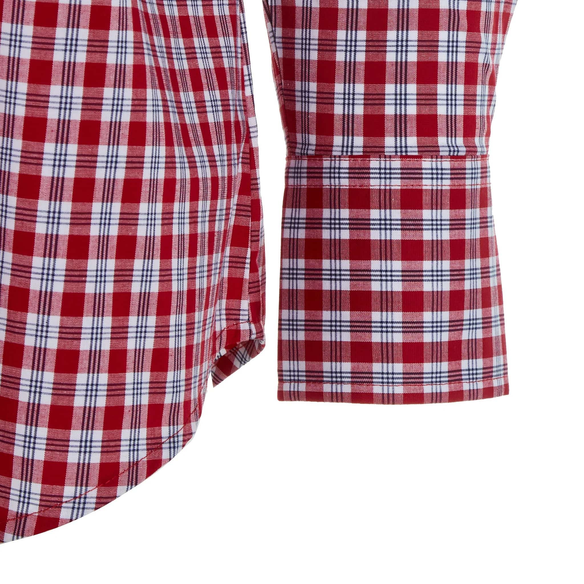 Wrangler Men's Red Snap Plaid Wrinkle Resist Western Shirt 112324688 - Image 3