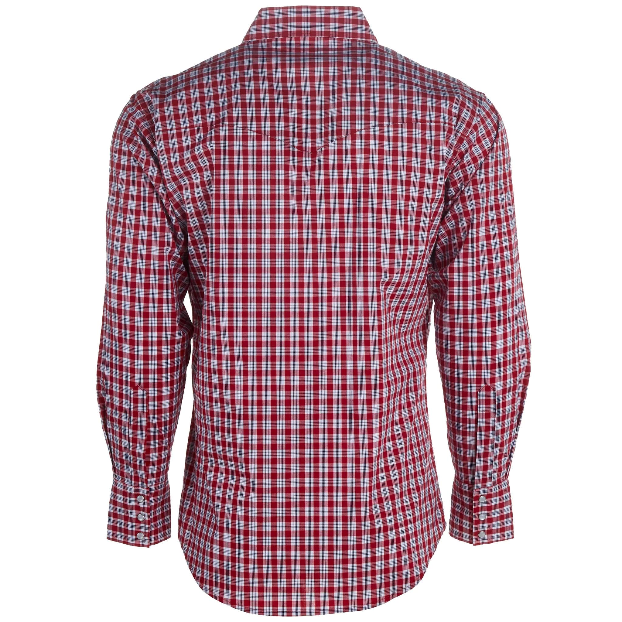 Wrangler Men's Red Snap Plaid Wrinkle Resist Western Shirt 112324688 - Image 4