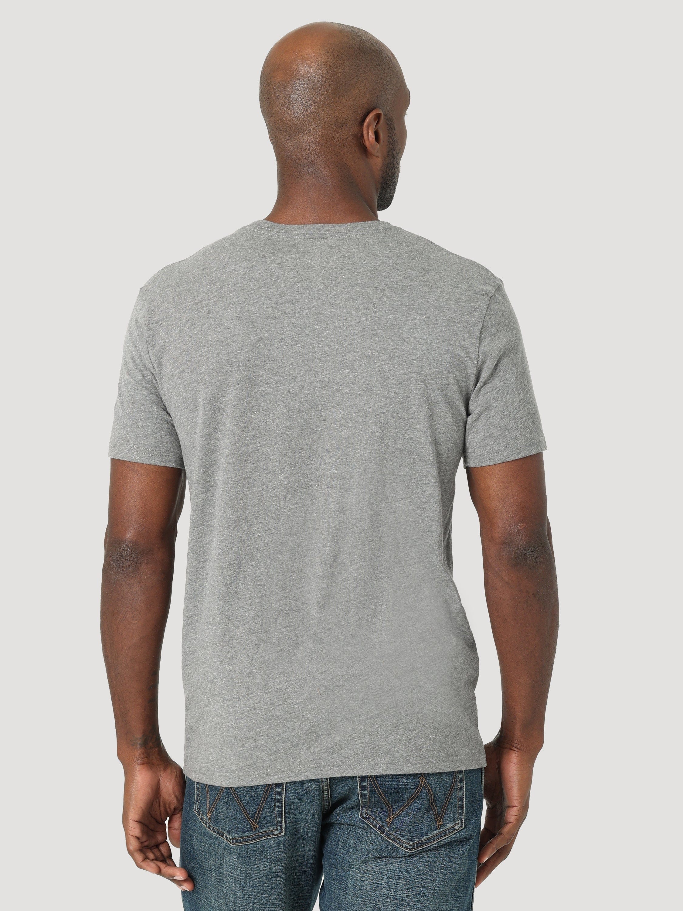 Wrangler Men's USA Flag Graphite Heather Short Sleeve T-Shirt 112318439 - Image 3