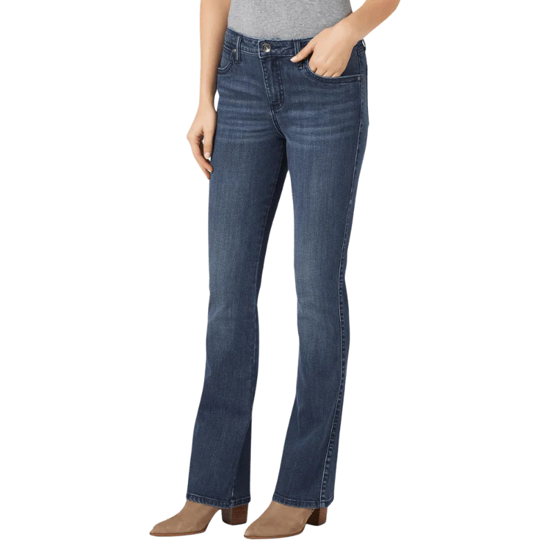 Wrangler Women's Aura Mid Rise Straight Leg Bootcut Jeans 10WUT74HN