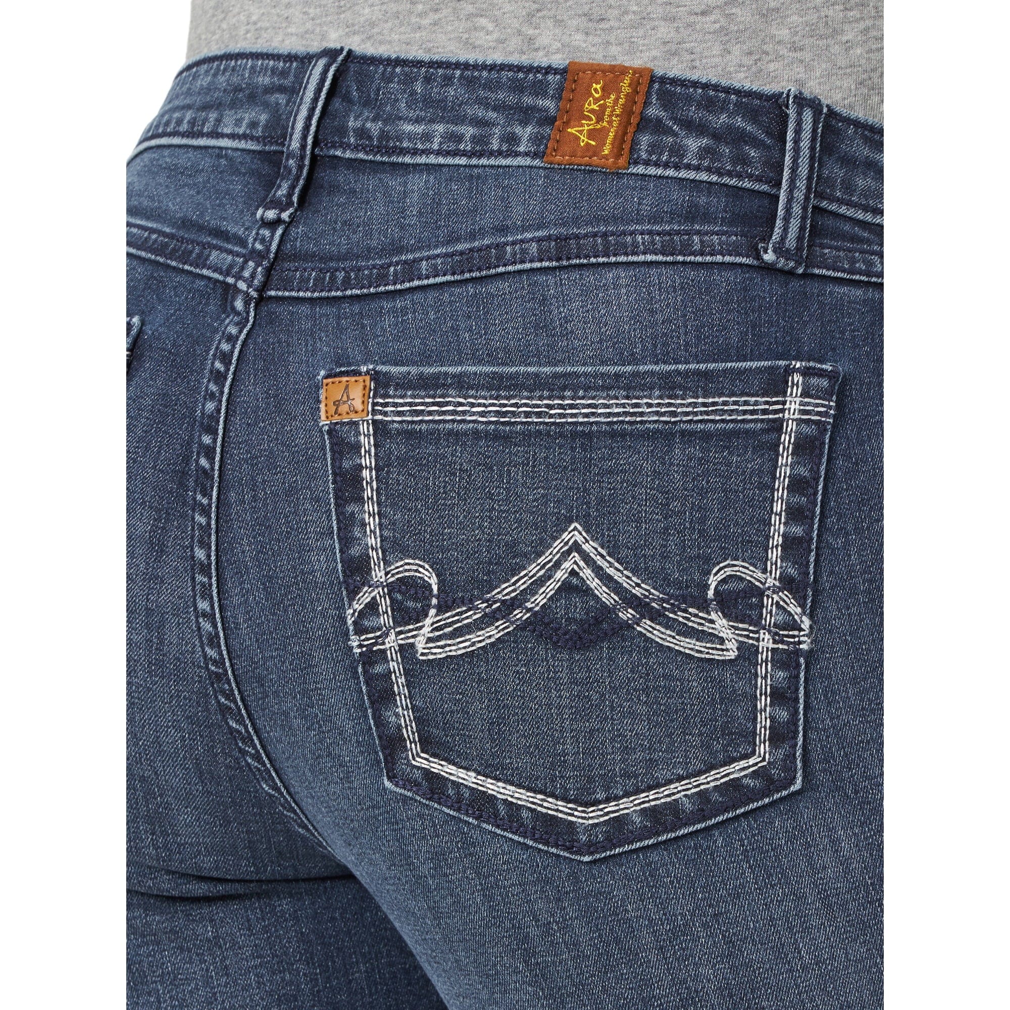 Wrangler Women's Aura Mid Rise Straight Leg Bootcut Jeans 10WUT74HN - Image 4