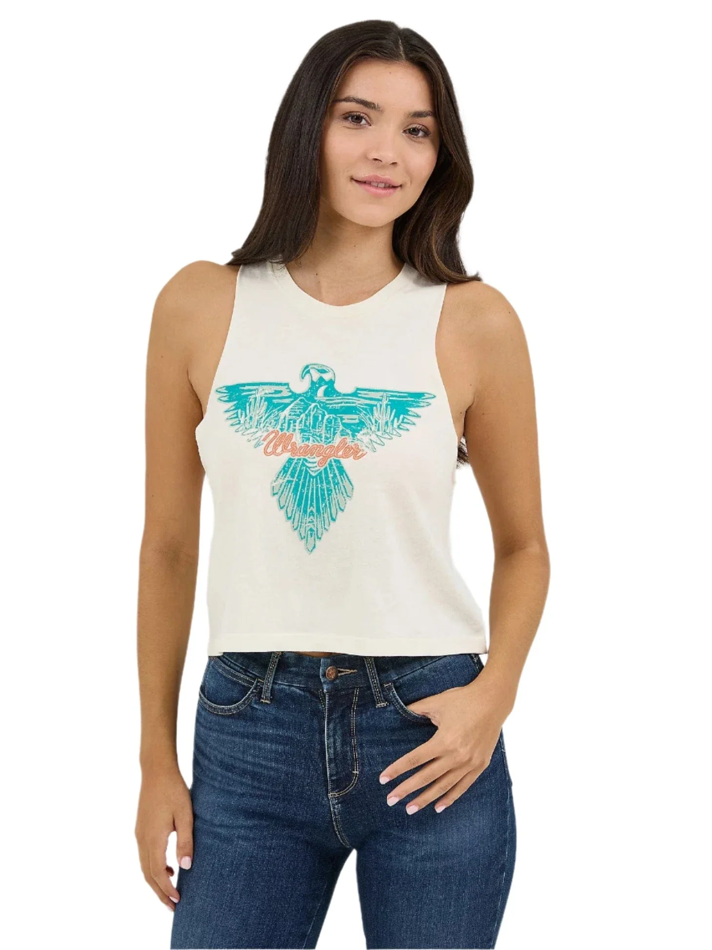 Wrangler Women's Festival Crop Graphic Tank 112358625