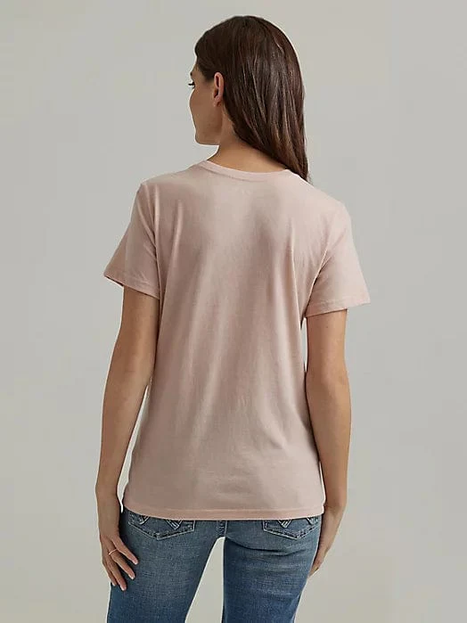 Wrangler Women's Nostalgia Logo Peach Whip Heather Graphic T-Shirt 112344164 - Image 4