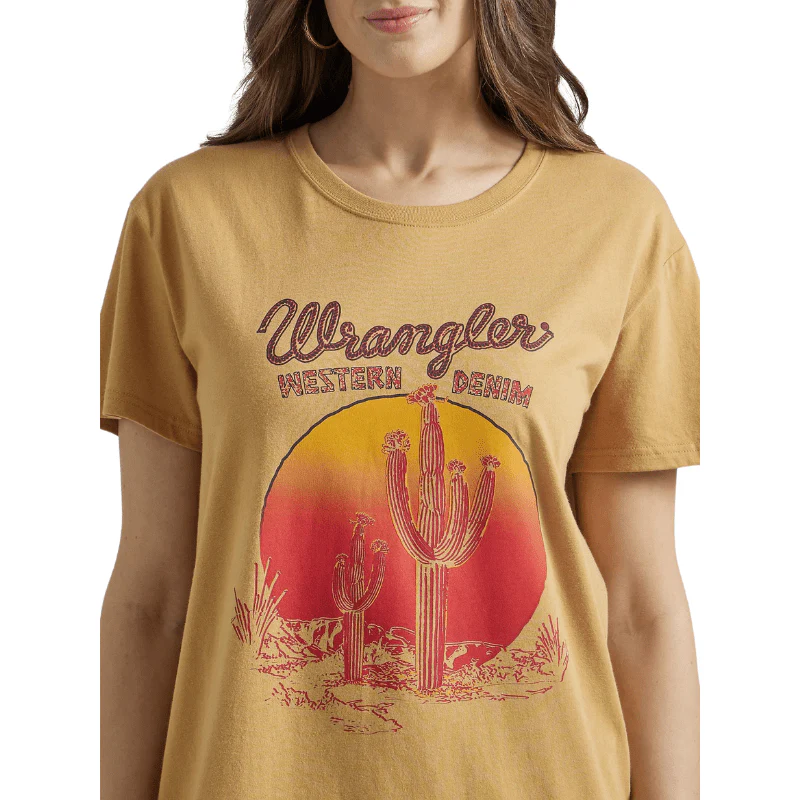 Wrangler Women's Pale Gold Short Sleeve Western Graphic T-Shirt 112347503 - Image 3