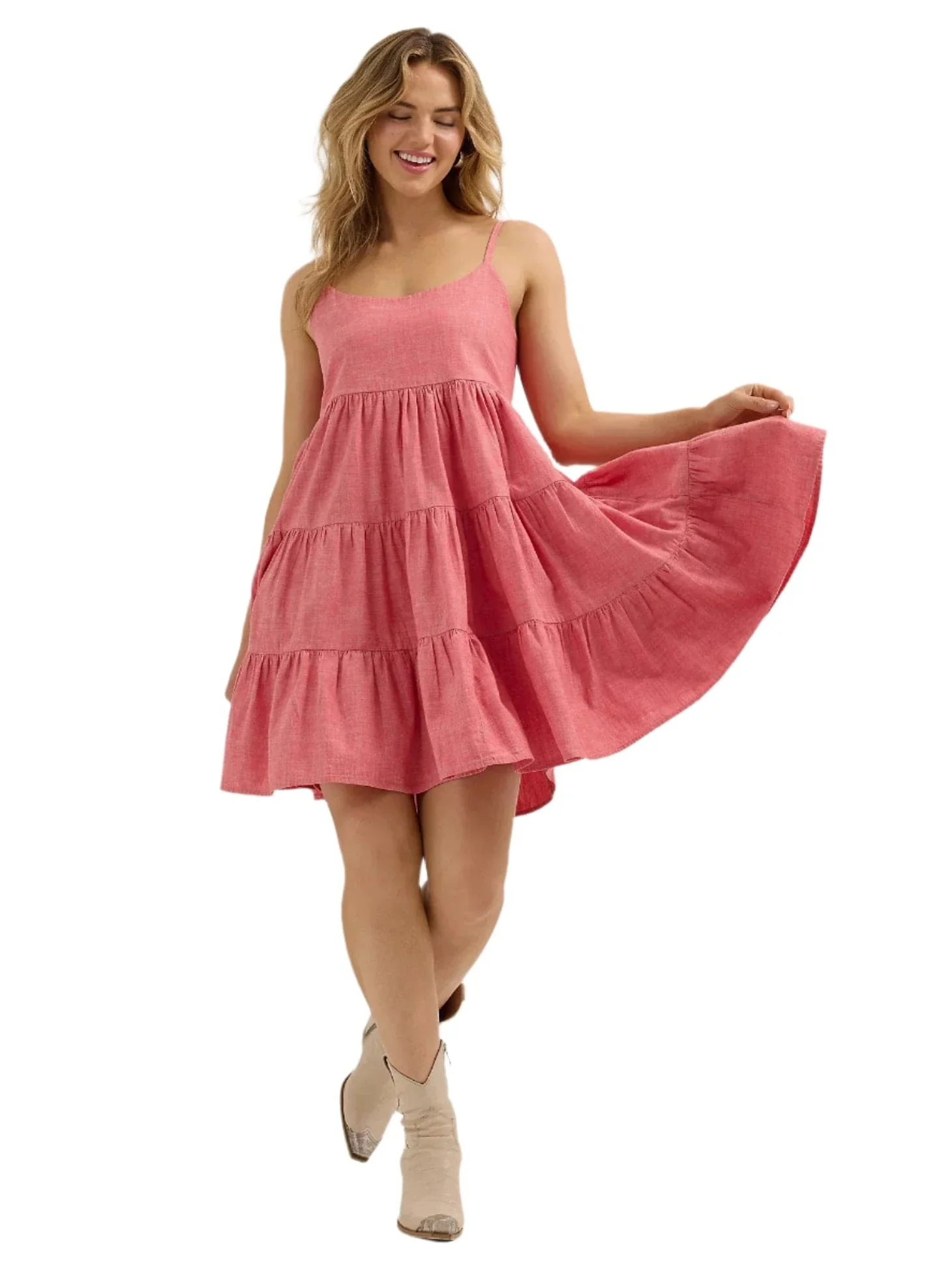 Wrangler Women's Red Strappy Tiered Dress 112365032 - Image 2