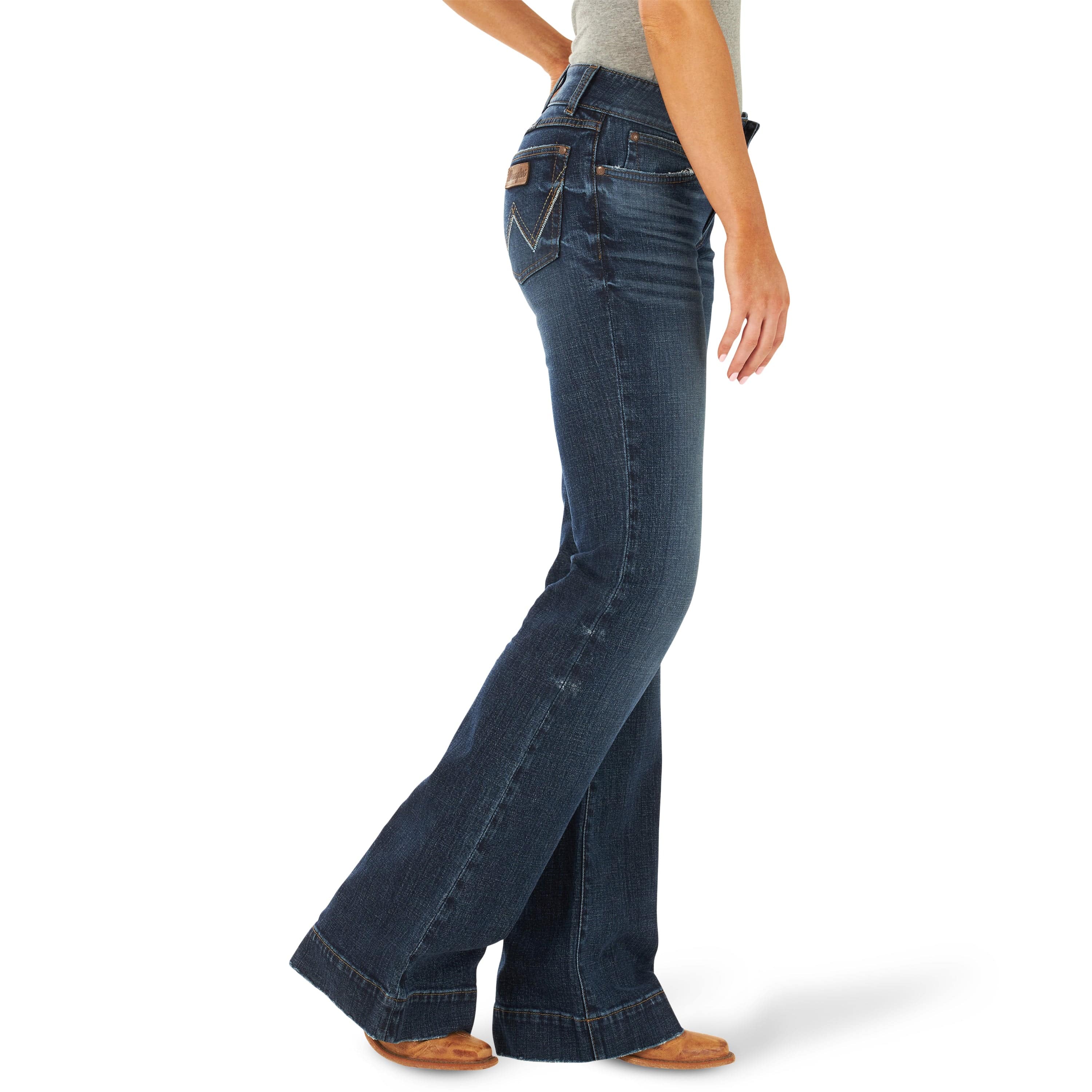 Wrangler Women's Retro Mae Shelby Wash Wide Leg Trouser Jeans 112317172 - Image 4