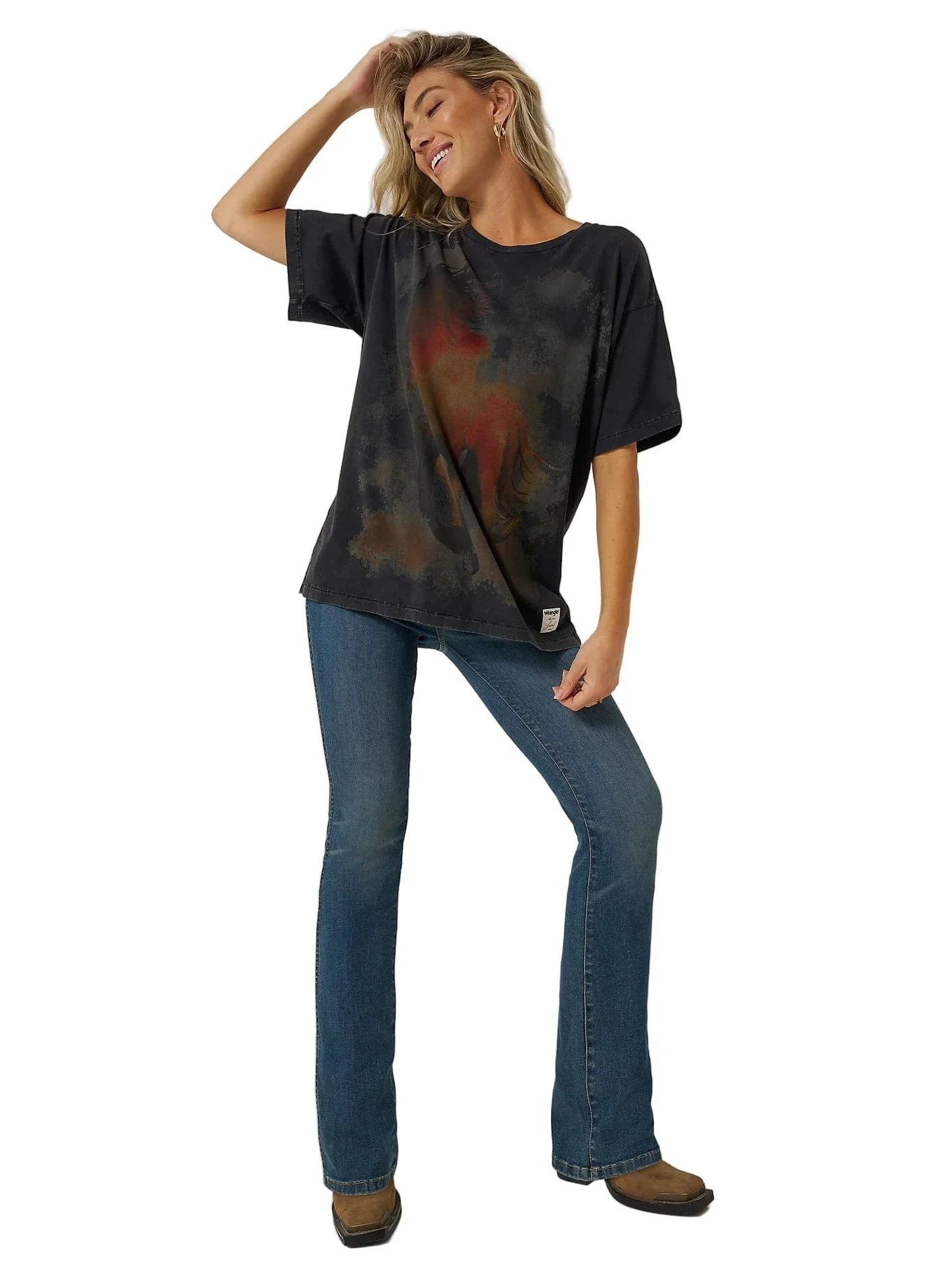 Wrangler X Lainey Wilson Women's Boho Wash Boot Hugger Jeans 112370404
