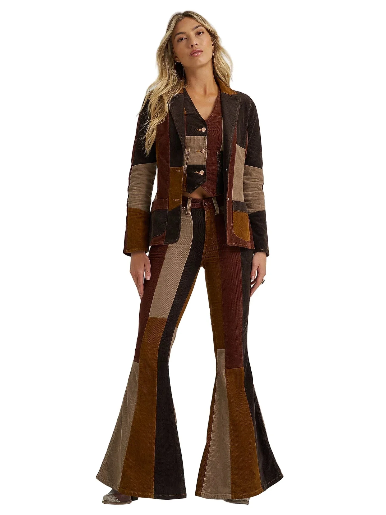 Wrangler X Lainey Wilson Women's Corduroy Patchwork Blazer 112370395 - Image 2