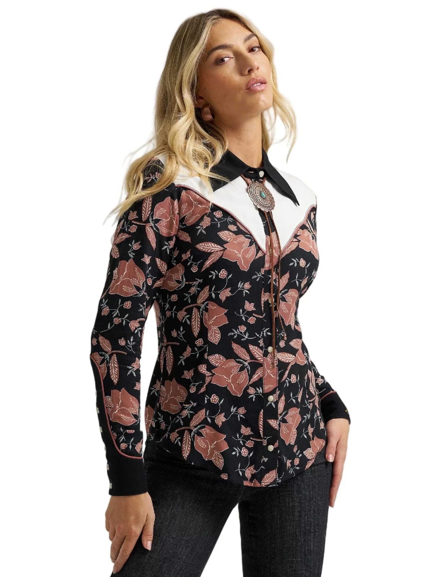 Wrangler X Lainey Wilson Women's Folk Print Western Snap Shirt 112368255