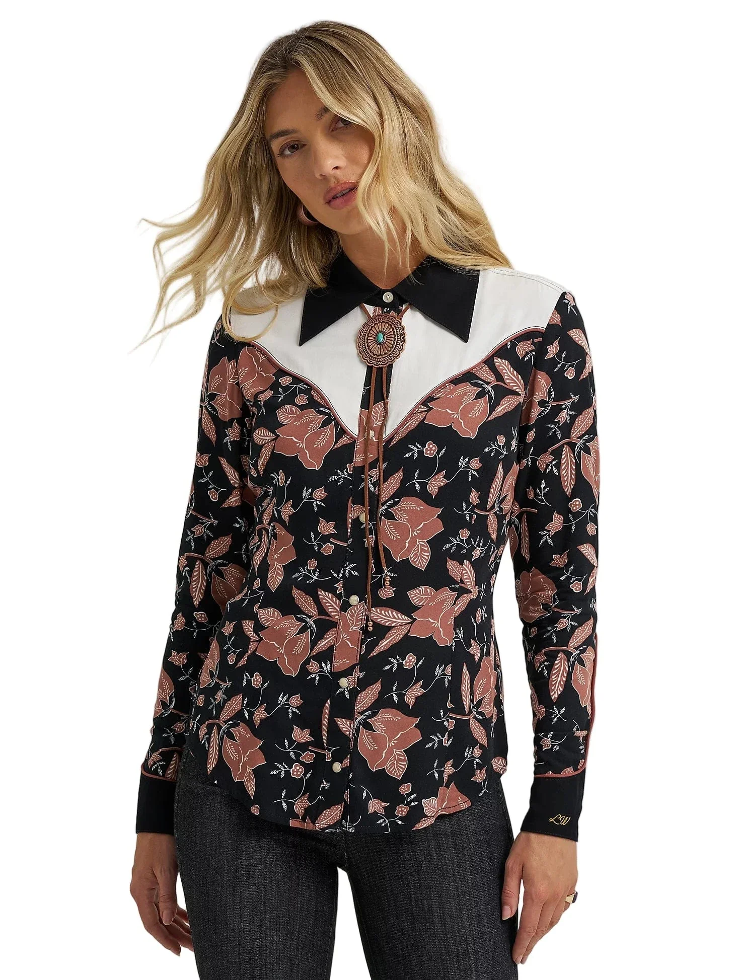 Wrangler X Lainey Wilson Women's Folk Print Western Snap Shirt 112368255 - Image 3