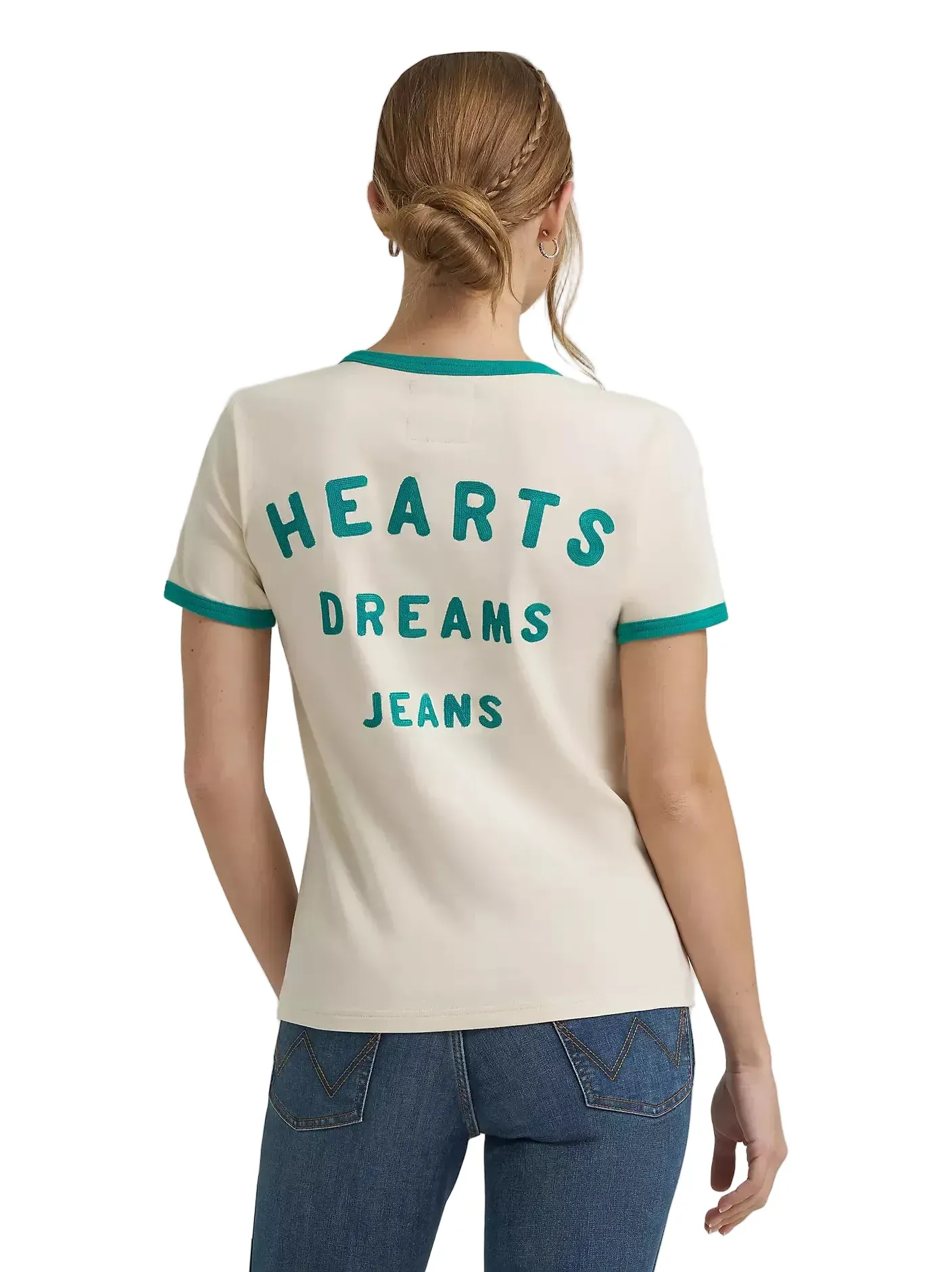 Wrangler X Lainey Wilson Women's Hearts Dreams Ringer T-Shirt 112375630 - Image 2