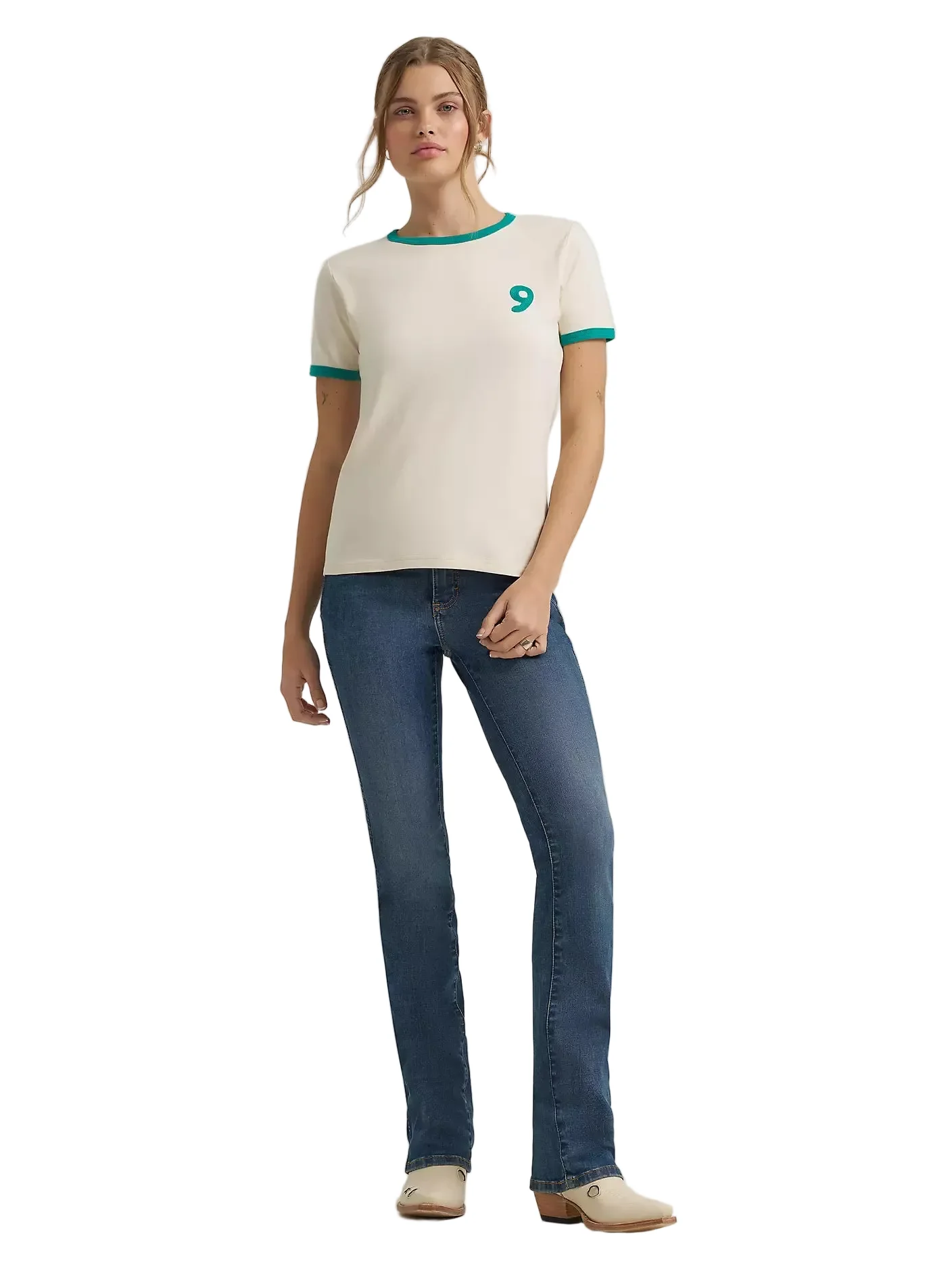 Wrangler X Lainey Wilson Women's Hearts Dreams Ringer T-Shirt 112375630 - Image 3
