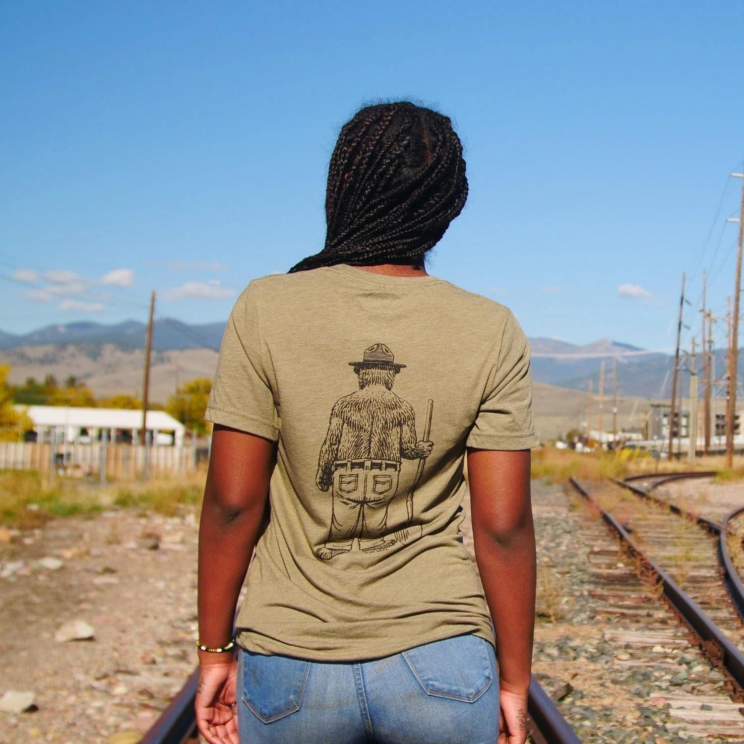 WYR Smokey Bear Shovel Crewneck Tee (Unisex) - Image 4