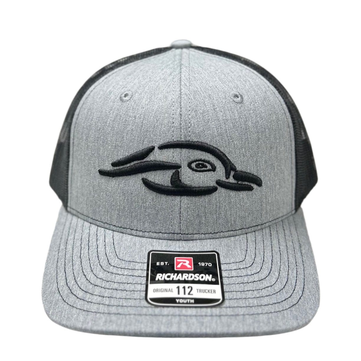 Youth 112Y AFW Duck Logo Heather Grey - Black Mesh Back - Image 2