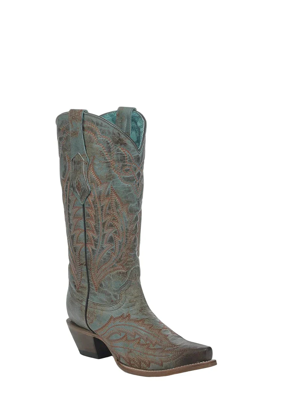 Corral Women's Vintage Worn Turquoise Snip Toe Western Boots Z5345